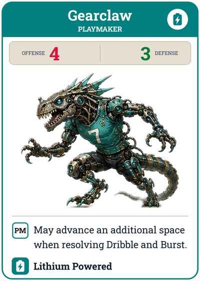 Gearclaw, Cyborgs playmaker